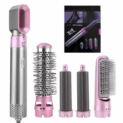 5-in-1 Hair Dryer Curling Iron Straightener with Negative Ion